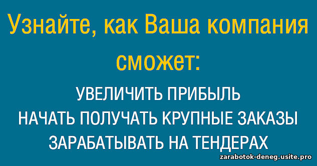 Как заработать на Тендерах